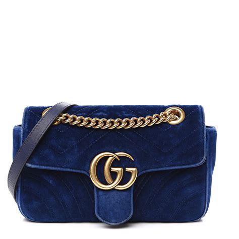 velvet gucci bag blue|Gucci velvet marmont mini.